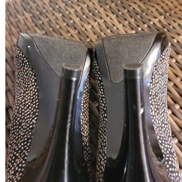 Nine West Danee Rhinestone Stilettos 9 Black Glitter Peep Toe Glam Party Heels - Picture 7 of 10